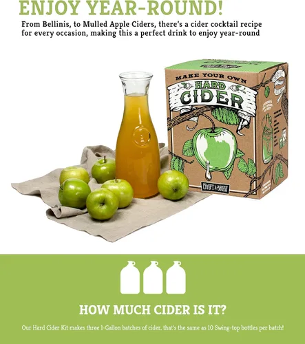 Miniatura 2 de Craft A Brew - Kit de sidra dura - Kit de elaboración de cerveza - Fabrica tu propia cerveza artesanal - Equipo completo y suministros - Kit