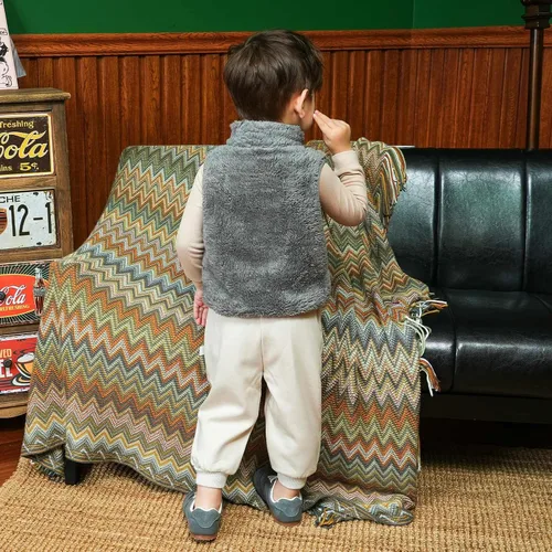 Miniatura 3 de bonbonPomme Chaleco de forro polar para niños y niñas, chaleco sin mangas, chaqueta cálida