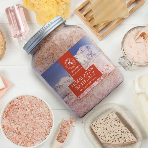 Miniatura 5 de Sal de cristal rosa del Himalaya de 46 onzas, 100% pura y natural, sal del Himalaya para un buen sueño, alivio del estrés, limpieza desintoxicante