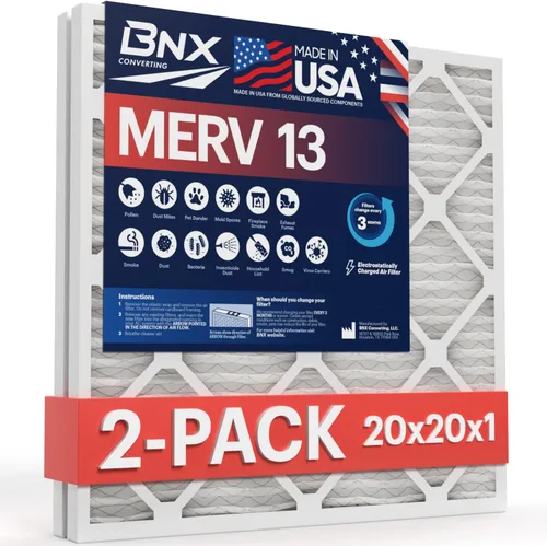 Miniatura 67 de BNX TruFilter - Filtro de aire 10 x 10 x 1 MERV 13, electrostático plisado, para aire acondicionado, HVAC y hornos, para alergias, polen, moho