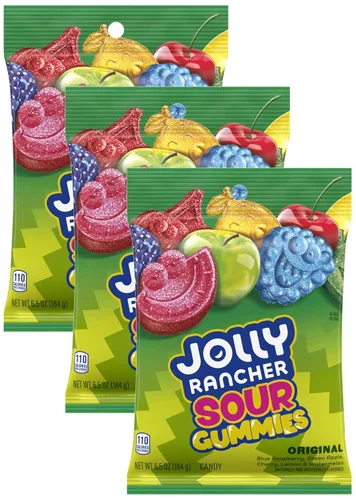 Miniatura 4 de JOLLY RANCHER Sour Gummies - Caja de dulces con sabor a fruta surtida, 3.5 onzas