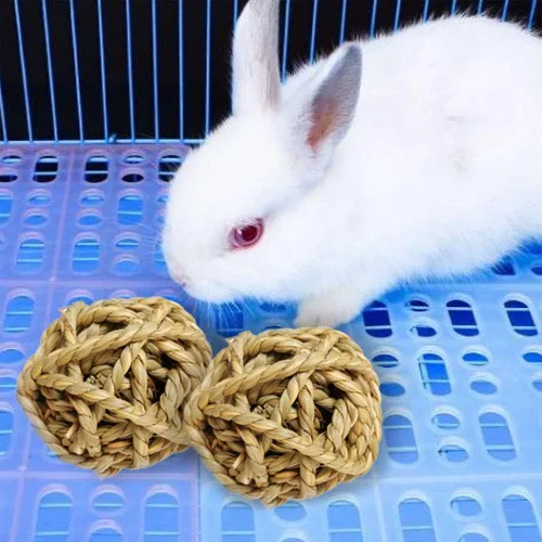 Miniatura 4 de Hamiledyi 10 bolas de hierba de conejo de 2.8 pulgadas, bolas grandes de conejillo de indias, juguete de enriquecimiento de actividad para conejo