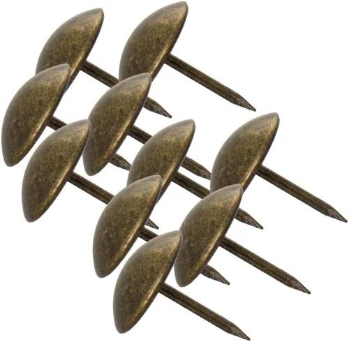 Miniatura 15 de MroMax 120 tachuelas de clavos para tapicería de 0.47 pulgadas de diámetro, hierro de estilo vintage, de metal, redondos, de 0.67 pulgadas de altura