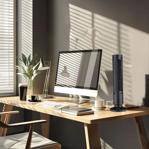 Miniatura 3 de Zetiling Ventilador de torre para dormitorio, ventilador de piso, 2 velocidades y modos de viento, mini ventilador de torre sin aspas USB
