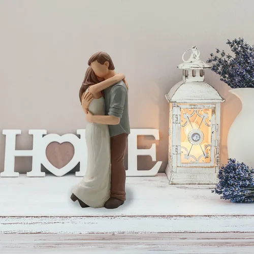 Miniatura 6 de Figura Romántica de Abrazo de Pareja, Aniversario de Boda Esculpida, Pintada a Mano, Regalos para Él y Ella, en Momentos de Amor, Estatua