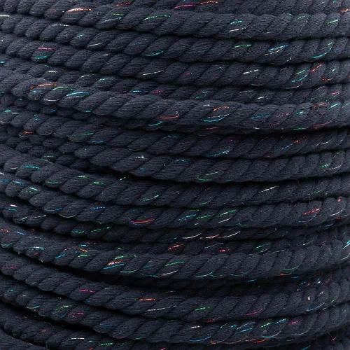 Miniatura 66 de Cuerda de algodón trenzado súper suave de 3 hebras (negro, 1 pulgada x 10 pies)