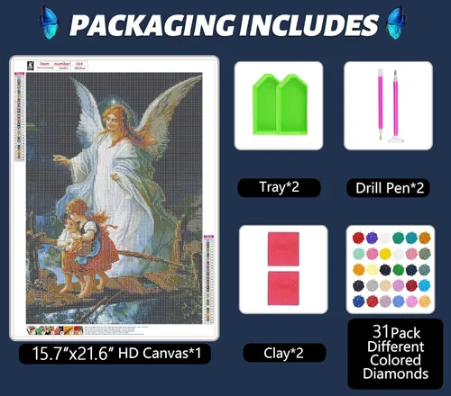 Miniatura 5 de JesMolla Kits de Pintura de Arte de Diamantes 5D DIY para Adultos, Tamaño Grande Taladro Completo Artes de Diamantes con Pedrería Pegada, Pintura