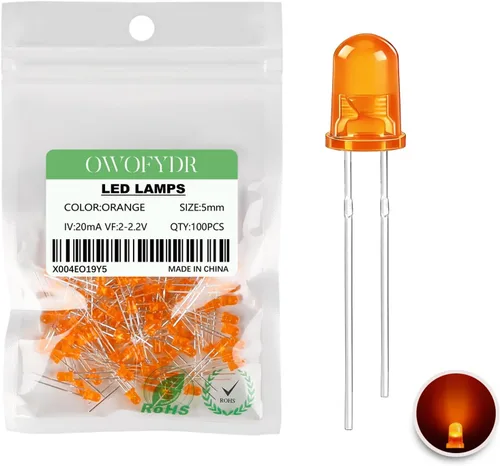 Miniatura 14 de 100 lámpara LED de diodo de luz blanca cálida de 5mm (Lente Transparente Redonda DC 3V 20mA) Bombilla de iluminación, componente electrónico, luz