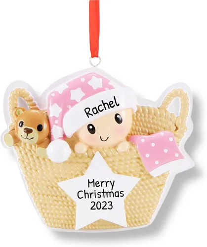 Miniatura 4 de Adorno 3D personalizado para la primera Navidad del bebé 2025 para niño Adorno de la primera Navidad del bebé 2025 Adornos de bebé para árbol