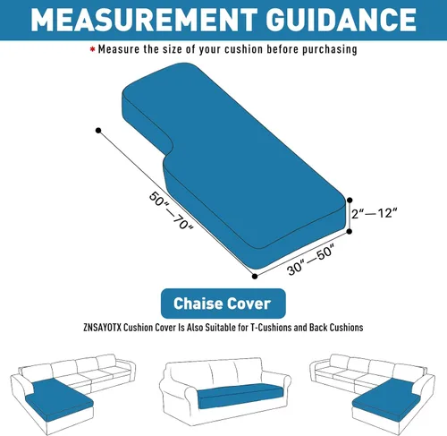 Miniatura 2 de Fundas elásticas 2025 para chaise longue de sofá seccional, funda individual para chaise longue removible y lavable, funda de repuesto para asiento