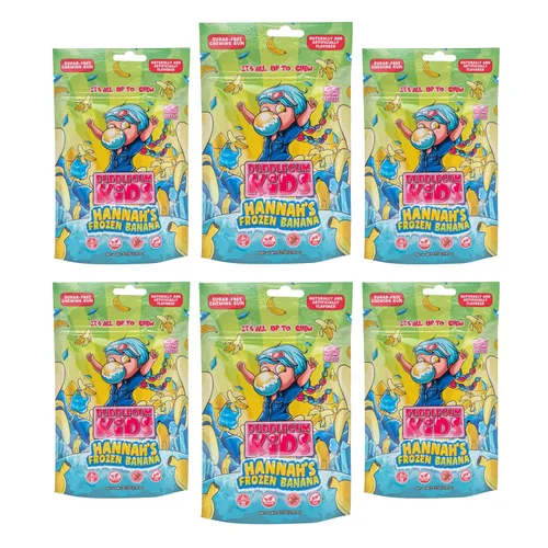Miniatura 12 de Bubblegum Kids Hannah's Frozen Banana - Goma de mascar sin azúcar Relleno de calcetines, dulces navideños, recuerdos de fiesta, goma de mascar sin