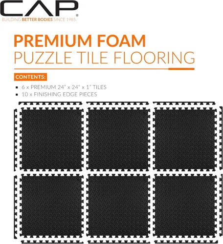 Miniatura 2 de CAP Puzzle Exercise Mats 1” Thick EVA Interlocking Foam Tiles for Home Gym Flooring Multiple Options