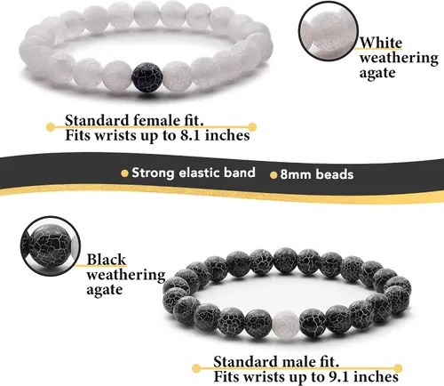 Miniatura 6 de Anavego True Bond viene con una caja de regalo única, juego de pulseras combinadas. Regalo para él o ella, novio, novia, esposo, esposa, mujeres