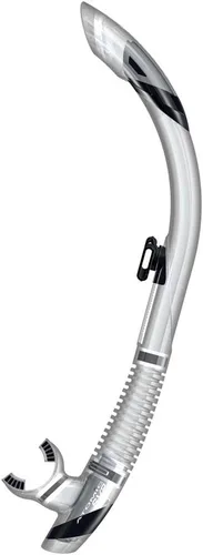 ATOMIC AQUATICS SV2 - Snorkel de buceo flexible de alto rendimiento con parte superior semiseca, boquilla de silicona doble y soporte de desconexión