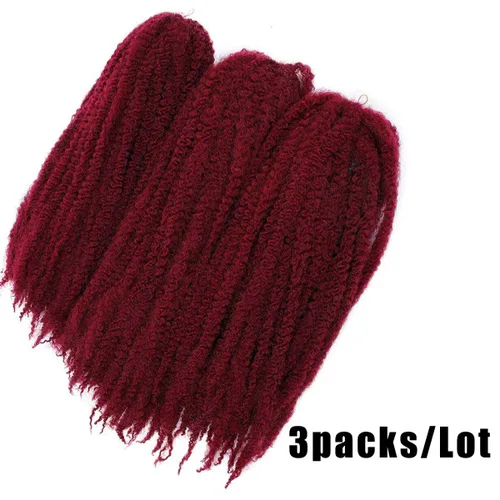 Miniatura 3 de 1 paquete de 18 pulgadas Marley trenzado de cabello trenzado Marley Twist Braids Hair Long Afro Kinky Marley para Butterfly Locs Crochet Hair (1B#)