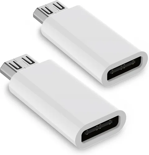 Miniatura 6 de Adaptador USB C hembra a micro USB macho (paquete de 2), adaptador micro USB a USB C, cargador rápido, cable de alimentación, extensor de tira