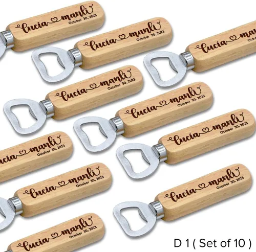 Miniatura 8 de Abrebotellas personalizados, nombres de pareja personalizados de madera y abridores de fecha para regalo de boda, regalos ideales para boda