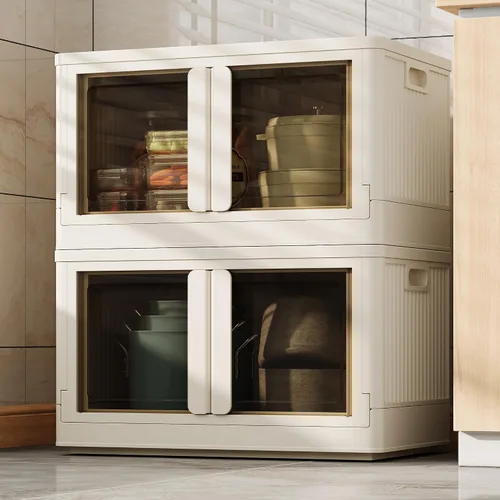 Miniatura 12 de FLEXIMOUNTS 75 QT Contenedores de almacenamiento apilables con tapas, contenedores de almacenamiento de plástico plegables, organizadores de armario