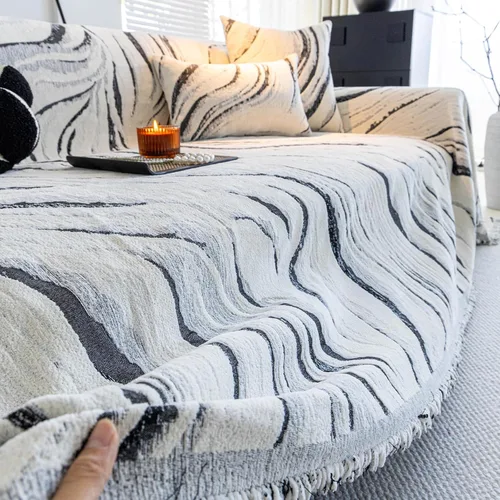 Miniatura 102 de ROOMLIFE Manta Funda Azteca Bohemia para Sofá, Decoración del Hogar Estilo Granja, Fundas de Sofá para Loveseat, Sofás de 2/3 Cojines, Apta