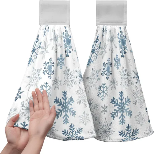 Miniatura 69 de America Stars - Juego de 2 toallas de cocina azules con lazo para colgar, patrióticas para colgar el 4 de julio, juego de 2 toallas de mano