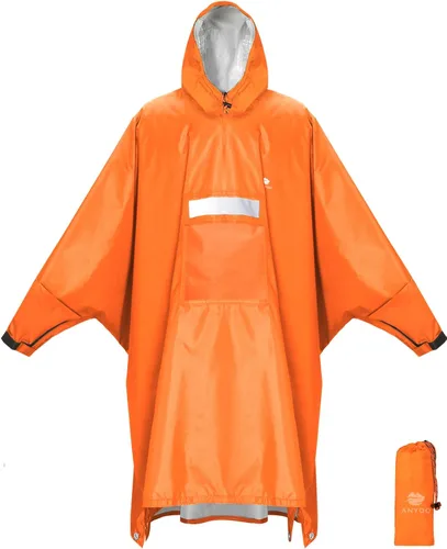 Miniatura 152 de ANYOO Poncho de lluvia con capucha para adultos, impermeable, ligero, para hombres y mujeres, chaqueta de lluvia reutilizable para emergencias al