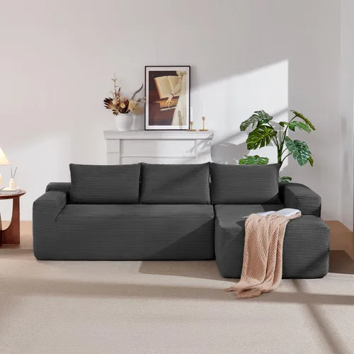 Miniatura 30 de Sofá seccional modular de 110", sofá seccional Cloud con asiento profundo, sofás tapizados sin huesos para sala de estar, sofá modular moderno