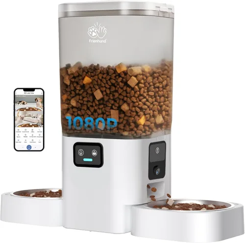 Miniatura 11 de Frienhund Comedero Automático para Gatos 2 Gatos con Alimentación Lenta: Comedero Automático Doble para Perros con WiFi 5G, Dispensador de Comida