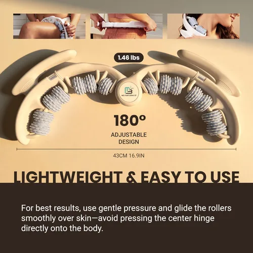 Miniatura 7 de M3 Naturals Rodillo anticelulítico y masajeador de drenaje linfático Fascia Blaster para piel contorneada y más suave Herramienta para dolores