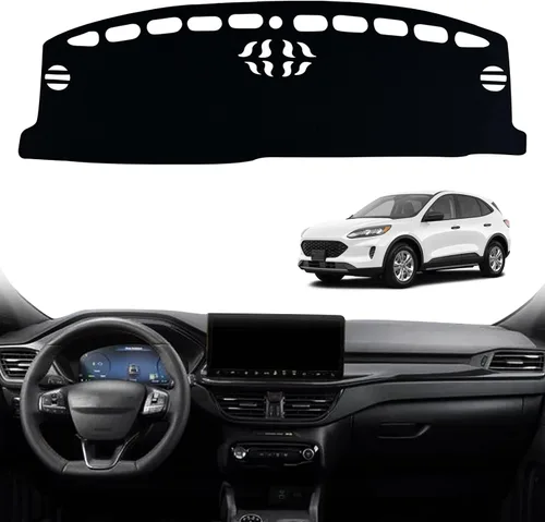 Miniatura 7 de Tapete antideslizante para tablero de instrumentos compatible con Ford Escape 2014, 2015, 2016, 2017, 2018, 2019, protector solar (2014-2019)