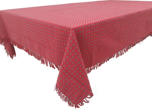 Miniatura 18 de Mantel de mesa, amarillo/blanco con flecos tejidos, 100% algodón, tamaño 52x70 pulgadas, adecuado para cenas formales, comidas diarias y ocasiones