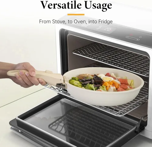 Miniatura 3 de Mango extraíble para olla, mango universal, repuesto para ollas y sartenes, se adapta a todos los utensilios de cocina, incluye soporte para Beige