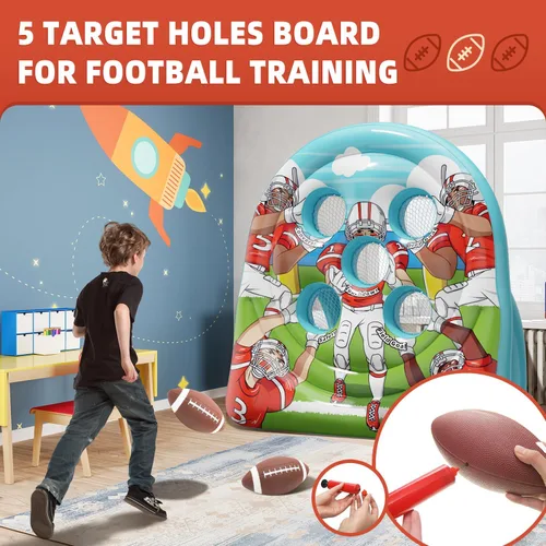 Miniatura 8 de Juego inflable gigante de lanzamiento de objetivos de fútbol de 6 pies, divertidos juegos de patio para interiores y exteriores para niños