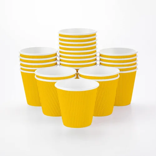 Miniatura 44 de Vasos de café de papel aislado de pared corrugada, 12 onzas, 12 onza, Negro