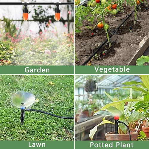 Miniatura 7 de Kit de riego por goteo de 200 pies + 40 pies, sistema de riego de jardín con tubo principal de 8/11 mm, tubo de riego de distribución de 4/7 mm