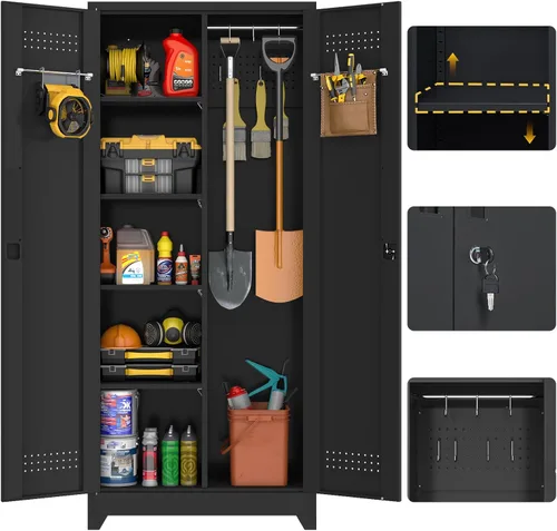 Miniatura 9 de GREATMEET Metal Floating Cabinet, Garage Wall Cabinet for Workshop,RV