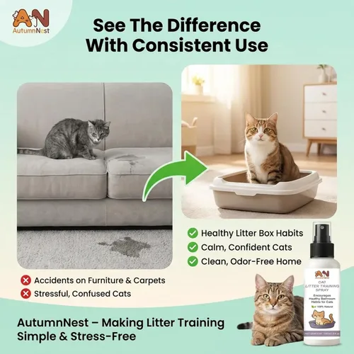 Miniatura 5 de Spray de entrenamiento de arena para gatos, paquete de 2 (10.1 onzas líquidas en total) – 5.1 fl oz cada atractor natural para gatos y gatitos