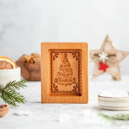 Moldes de madera para galletas, cortador de galletas de madera, molde para hornear, cortador de galletas tallado, molde en relieve para prensas de