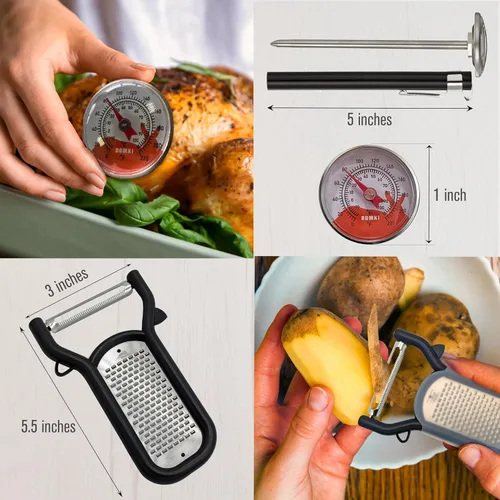 Miniatura 3 de BOMKI Juego de utensilios de cocina para asar y acampar al aire libre, barbacoa, juego de utensilios de cocina, accesorios de utensilios de cocina