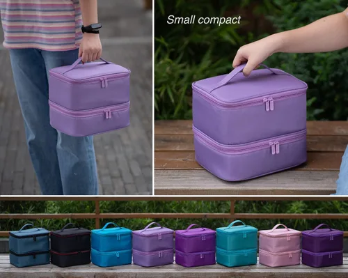 Miniatura 6 de ButterFox Estuche organizador de esmalte de uñas con capacidad para 60 botellas, se adapta a lámpara de uñas, almacenamiento de doble capa