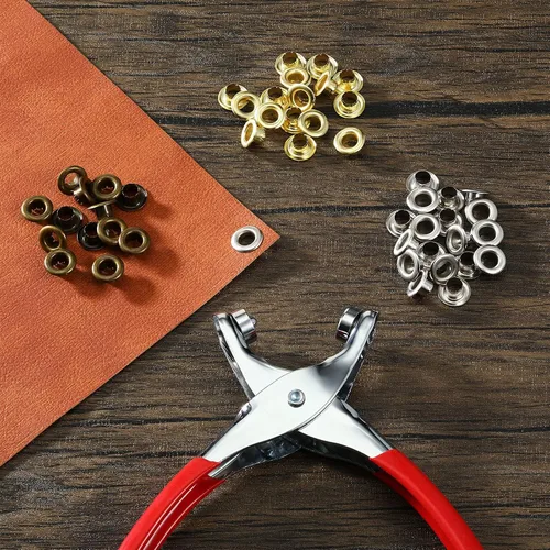 Miniatura 6 de Mudder Kit de Herramientas de Alicates para Ojales y Arandelas de 301 Piezas, Alicates Perforadores de Ojales y Arandelas para Agujeros en Tela