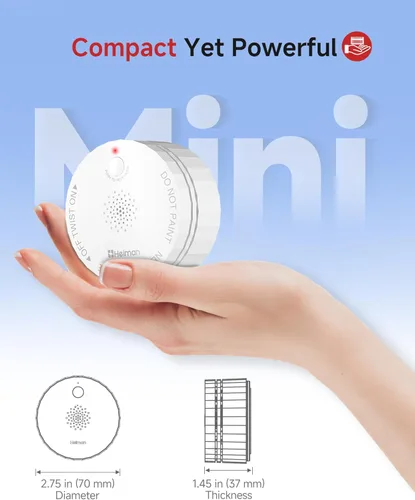 Miniatura 7 de Heiman Detectores de humo, alarmas de humo fotoeléctricas interconectadas inalámbricas que funcionan con baterías, certificado Ul 217 10º, mini
