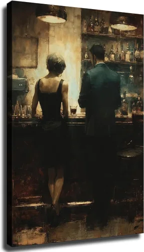 Miniatura 8 de CIDLNMY Póster de lienzo de la época de la Prohibición Speakeasy, póster vintage de la vida nocturna de los años 1920, arte de pared para salón
