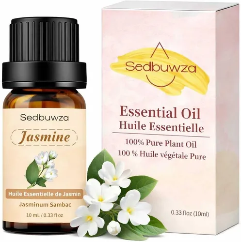 Sedbuwza Aceite esencial de jazmín, aceite de fragancia de jazmín orgánico puro para difusor, humidificador, jabón, vela, perfume