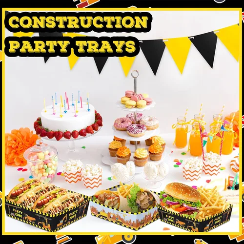 Miniatura 5 de Mifoci 48 bandejas grandes de construcción de 5 libras, bandejas para servir para fiestas de cumpleaños, suministros para nachos, botes