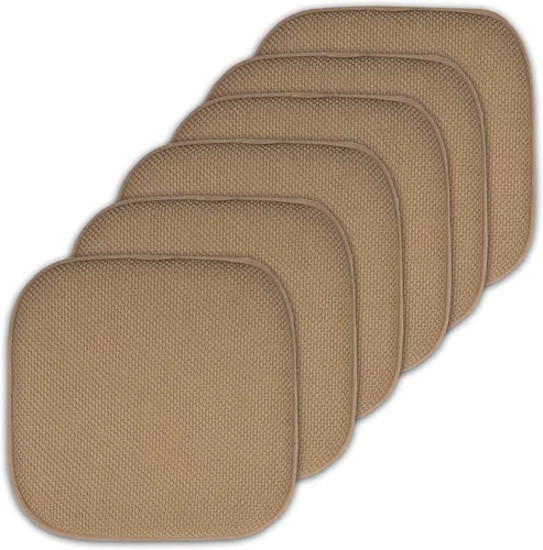 Miniatura 137 de Sweet Home Collection Cojines de espuma viscoelástica para silla, antideslizantes, diseño de panal de abeja, 16 x 16 pulgadas, paquete de 2