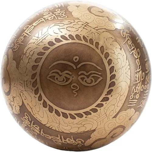 Miniatura 7 de Juego de cuencos tibetanos cantadores – Grado maestro de bronce con tono puro y arte Thangka – Hecho a mano en Nepal por Himalayan Bazaar