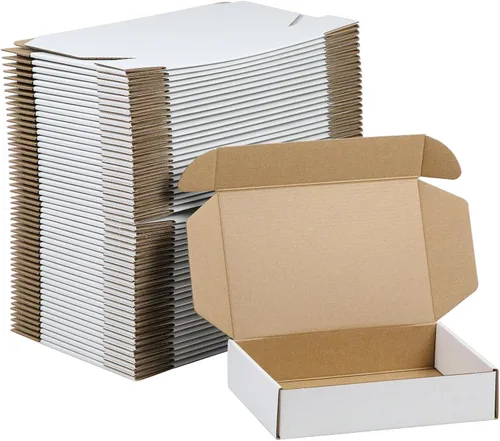 Miniatura 16 de SUNLPH - Paquete de 50 cajas de envío pequeñas de 4x4x1 pulgadas, cajas de cartón corrugado negras, caja de embalaje para mudanza y envío Negro