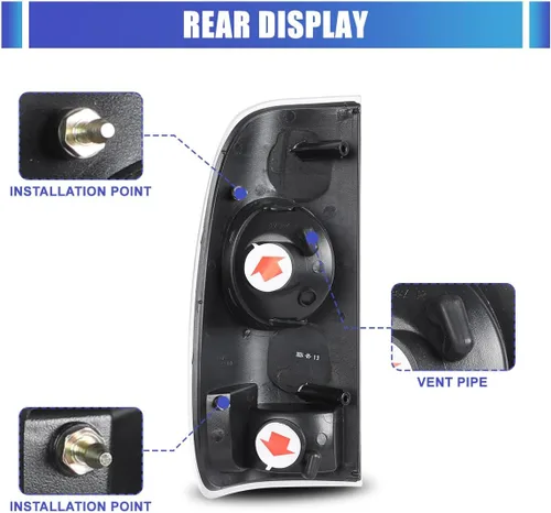 Miniatura 5 de Nixon Offroad Conjunto de luces traseras para Ford F150/F250 1997-2003, 1997-2003 Ford F-350, lámparas traseras para 1999-2007 F250-F350, lado
