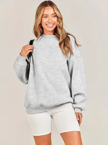 Miniatura 6 de ANRABESS Sudadera de gran tamaño para mujer, con cuello redondo, estilo Y2K, sudadera con capucha de forro polar, cómoda, camiseta informal, ropa