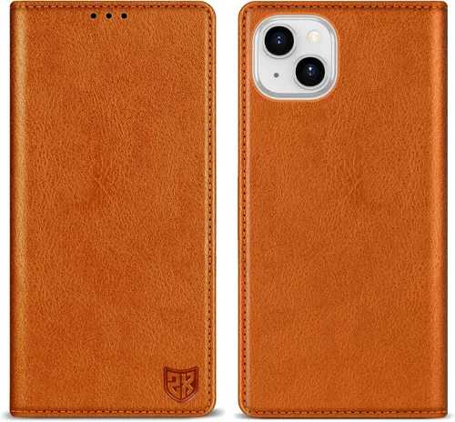 Miniatura 9 de ZZXX Funda tipo cartera para iPhone 14 con bloqueo RFID, soporte de ranura para tarjetas, funda protectora de cuero magnético fuerte plegable